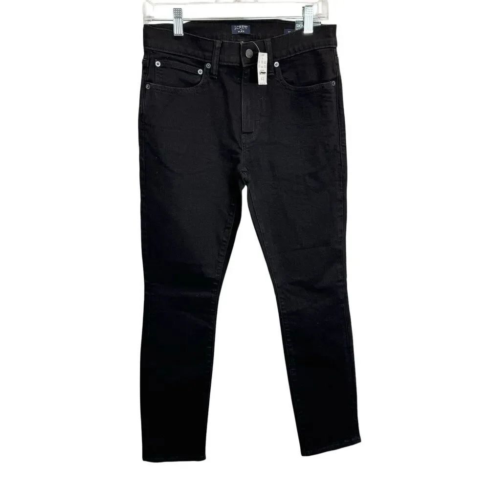 NWT J.Crew Sz 29x30 Skinny Fit Jean in Signature Flex Black Denim J Crew AZ861